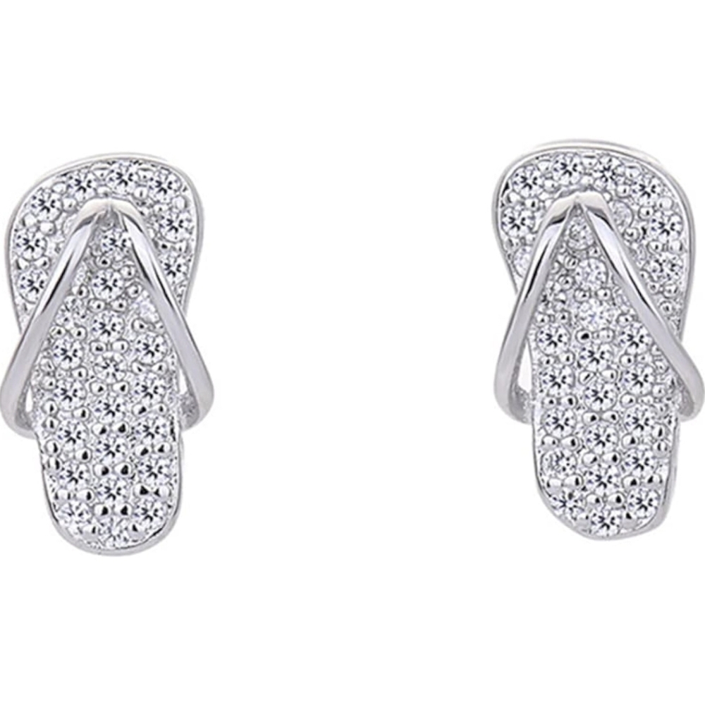 Elegant Silver Flip-Flop Earrings